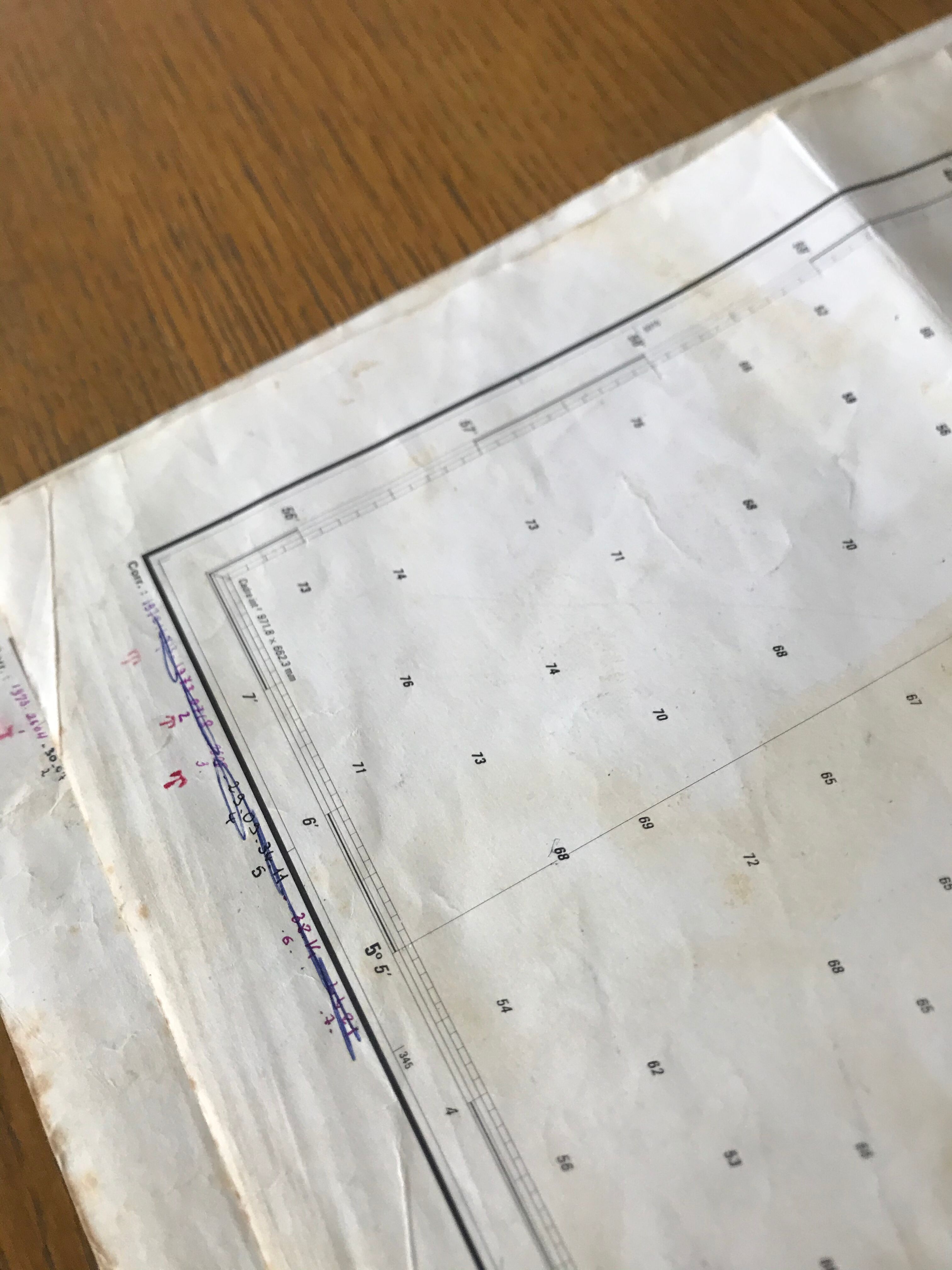 Old nautical charts on the breton coast