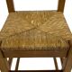 Set of four vintage chairs / stool - brutalist style minimalist oak and wicker 60s