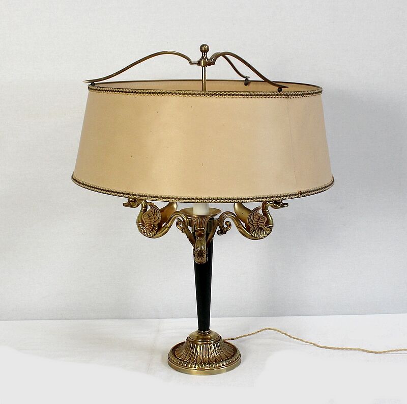Golden brass lamp, empire style - early twentieth century