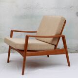 1960s armchair in oak, Arne Wahl Iversen für Komfort