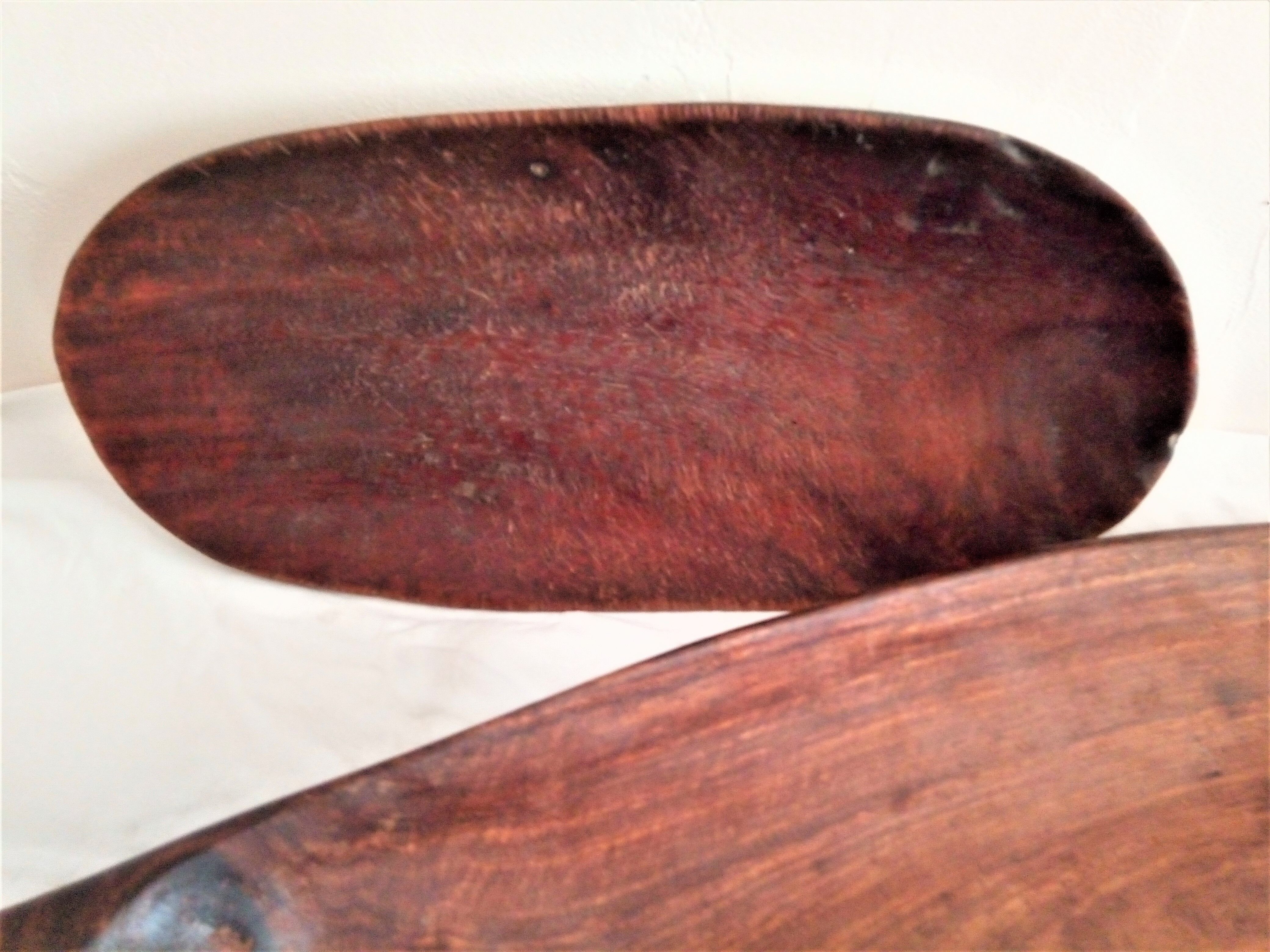 Lot of 3 African wooden dishes