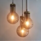 Ceiling light with 3 glass and brass maxi globe p