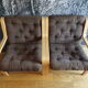 Paire de fauteuils scandinaves en bois cintré