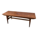 Table basse en teck avec hauteur et largeur réglables par Kai Kristiansen pour Trioh, Danemark, 1960.