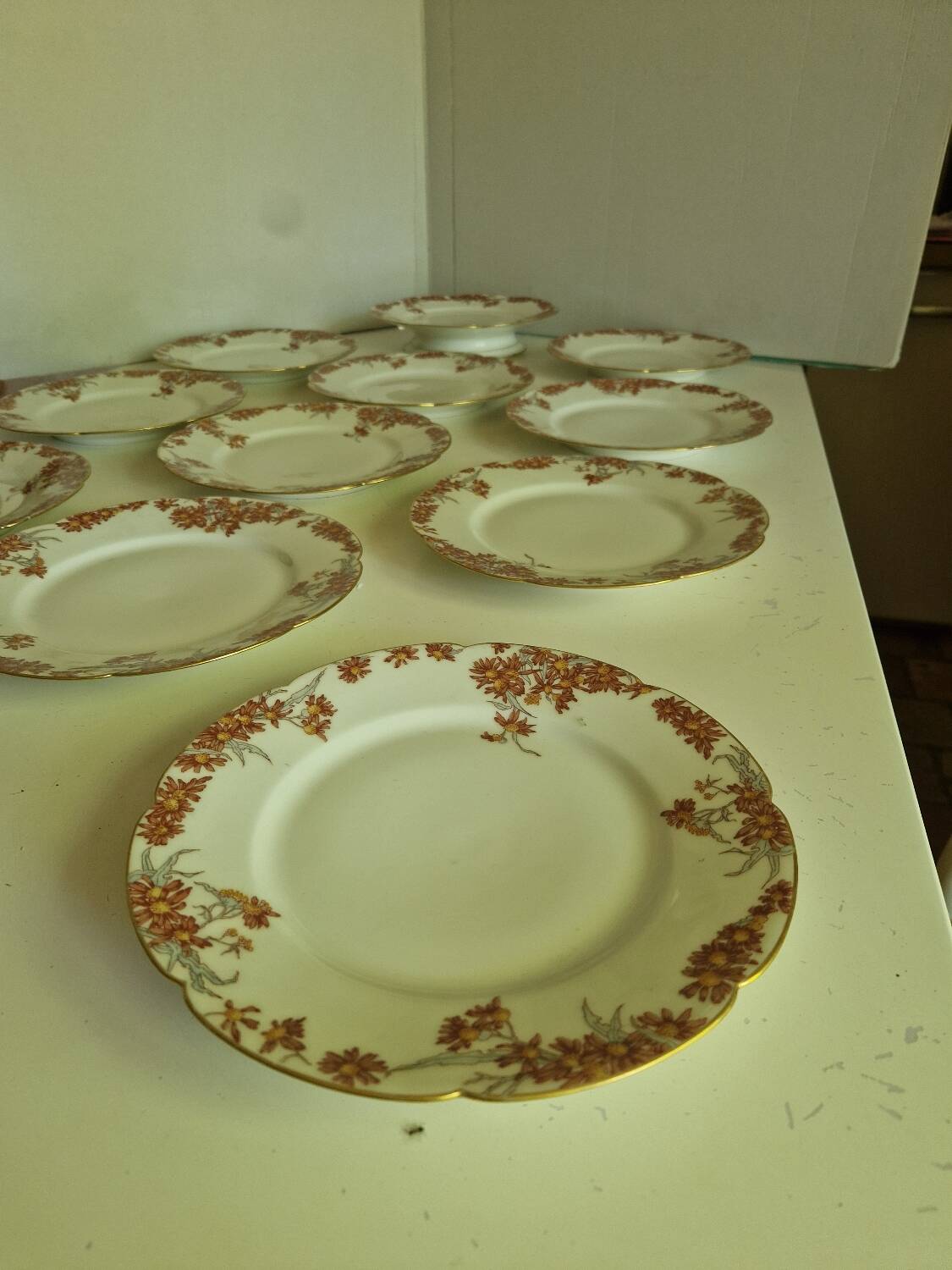 Lot of 11 Porcelain Dinner Plates Plus Presentation Dish Manufactured