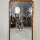 Grand miroir ancien biseauté à décor de bambou – fin XIXᵉ