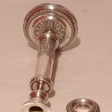 Directoire style candle holder in silver metal