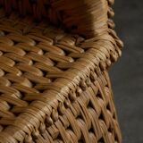 Vernacular Woven Straw Armchair, France, Early 20th Century