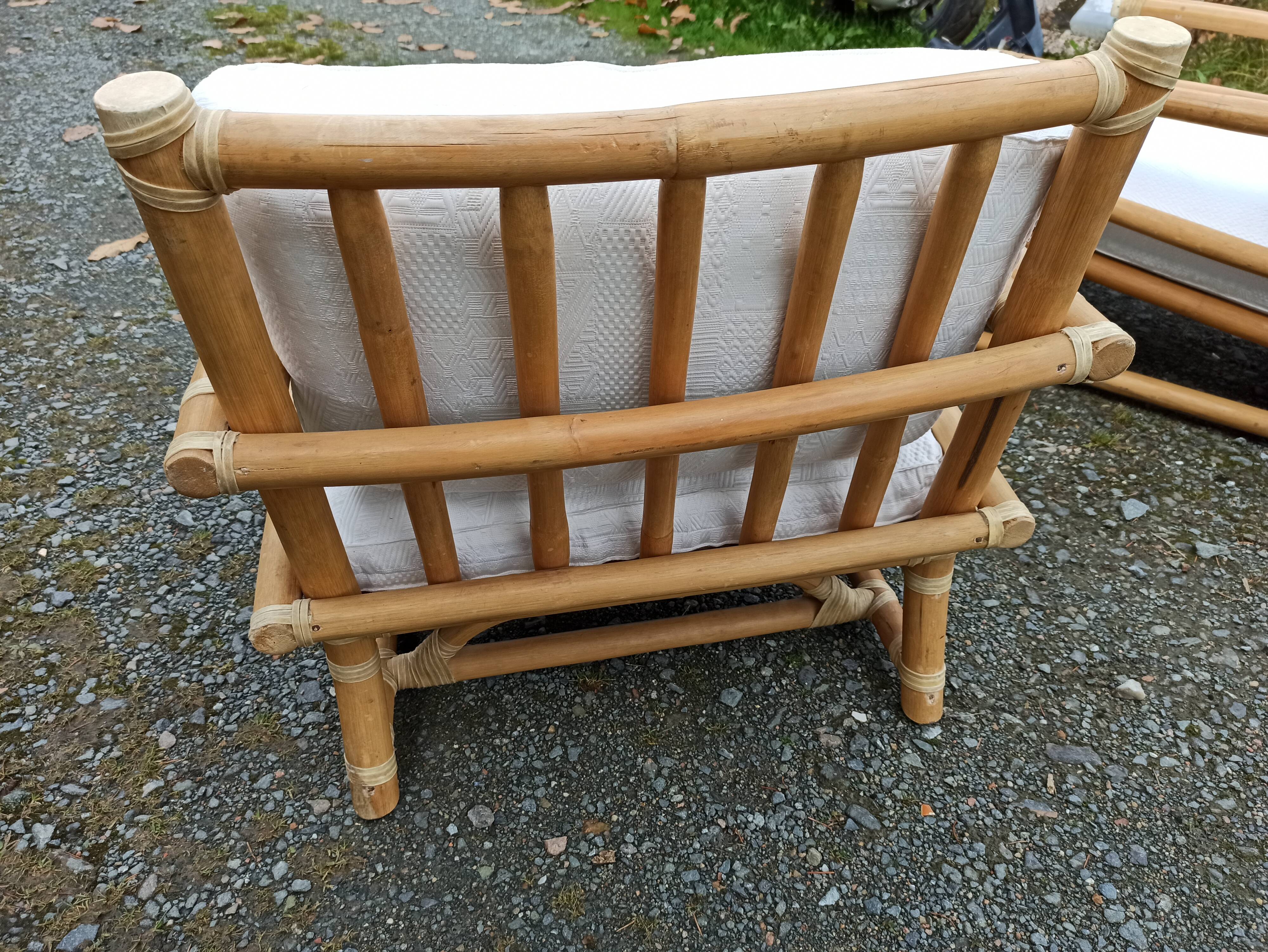 Pair of Lyda Levi armchairs for Mc Guire bamboo Italy Milan