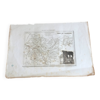 Map engraving Tarn and Garonne
