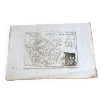 Map engraving Tarn and Garonne