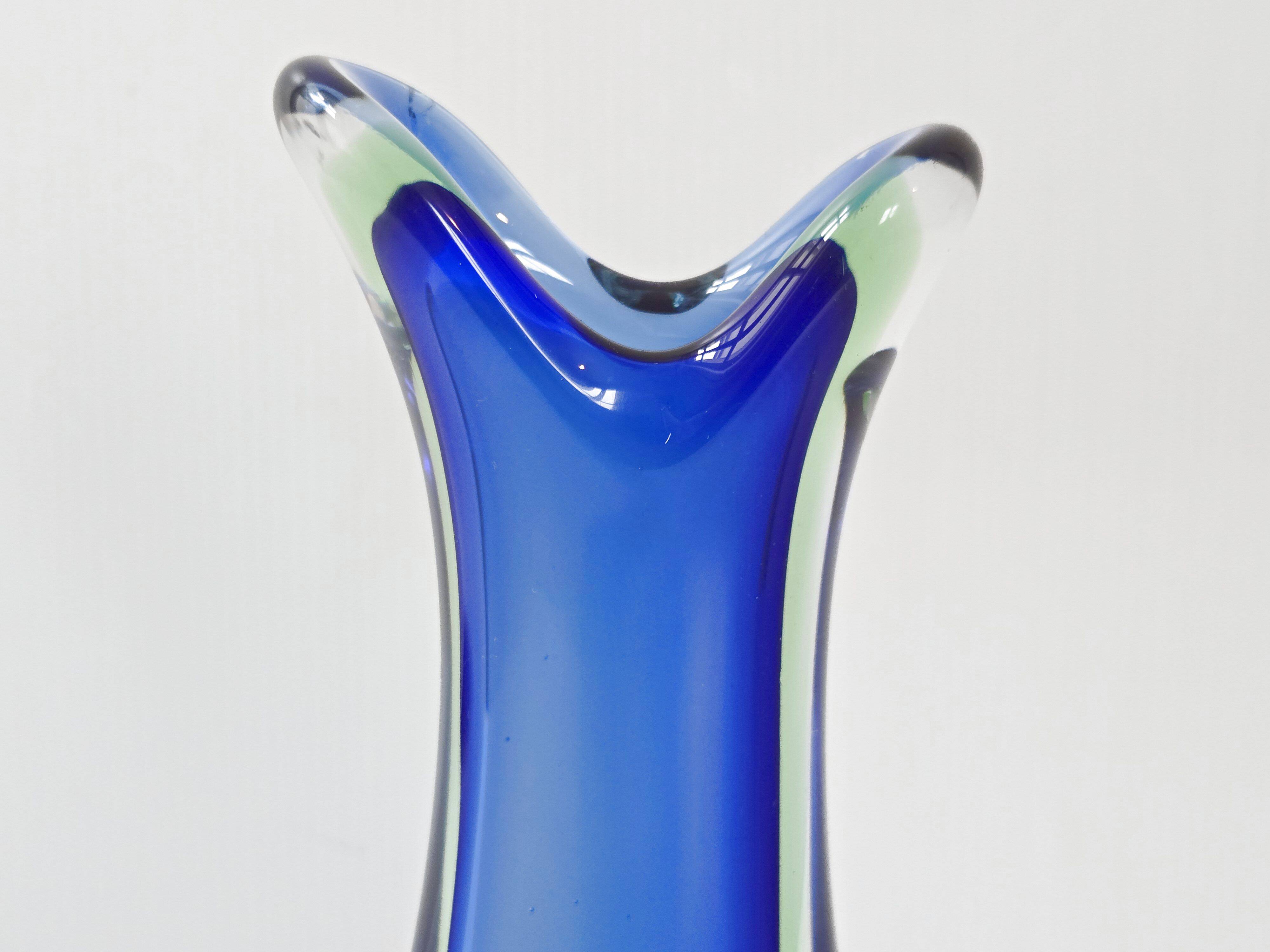 Vintage Murano glass vase Sommerso 1960
