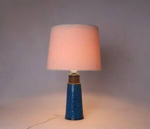 Nils Kähler blue earthenware table lamp, 1960s