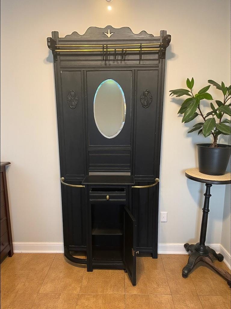 Large vintage freestanding coat rack / floor coat rack