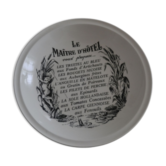 Plat creux Gien "Le maître d'hôtel"