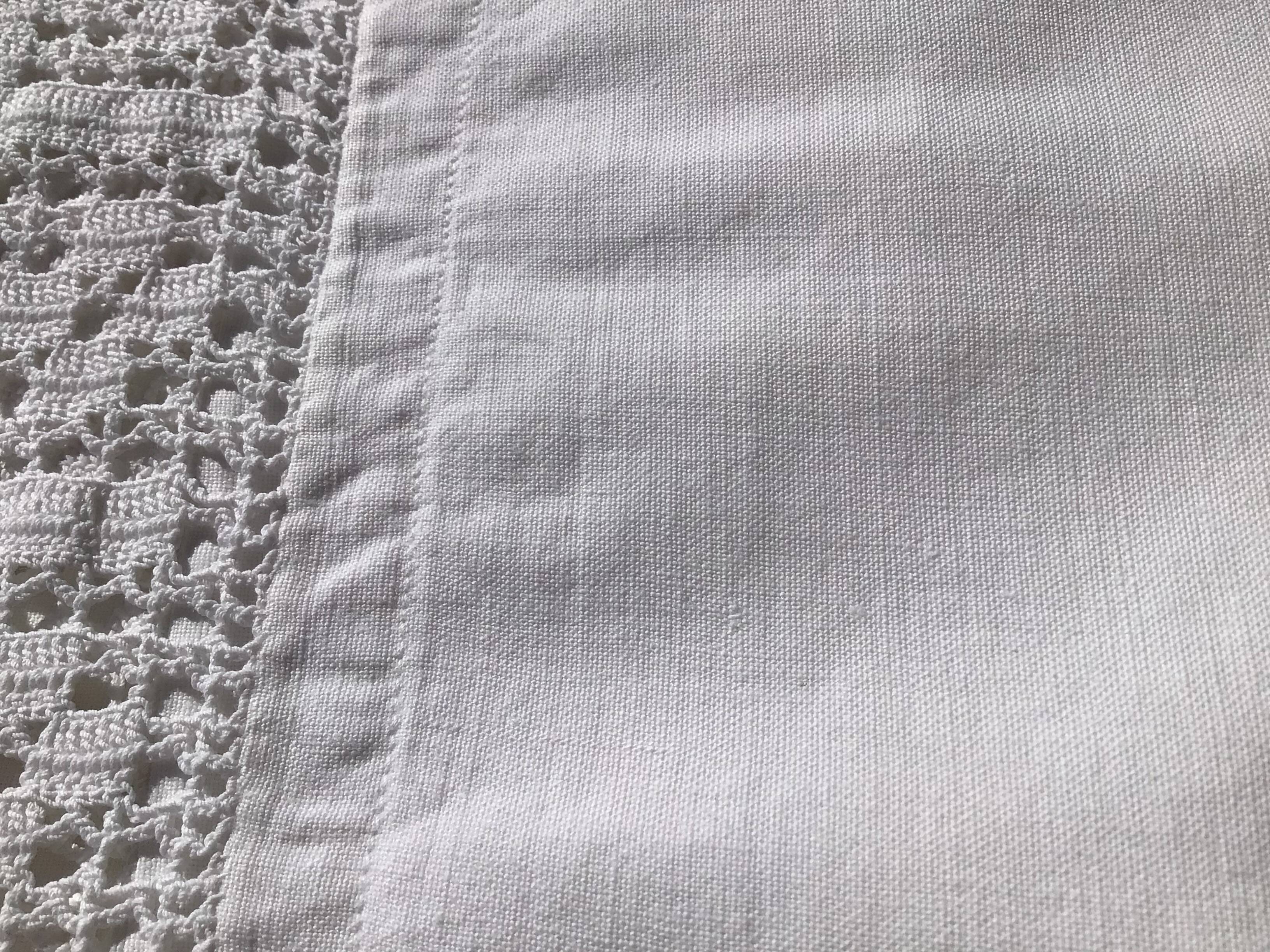 Hand crocheted edge pillowcase 8cm wide