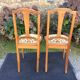 Snowshoe chairs (duo) upholstered louis XVI style of period 1920 in walnut.