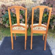 Snowshoe chairs (duo) upholstered louis XVI style of period 1920 in walnut.