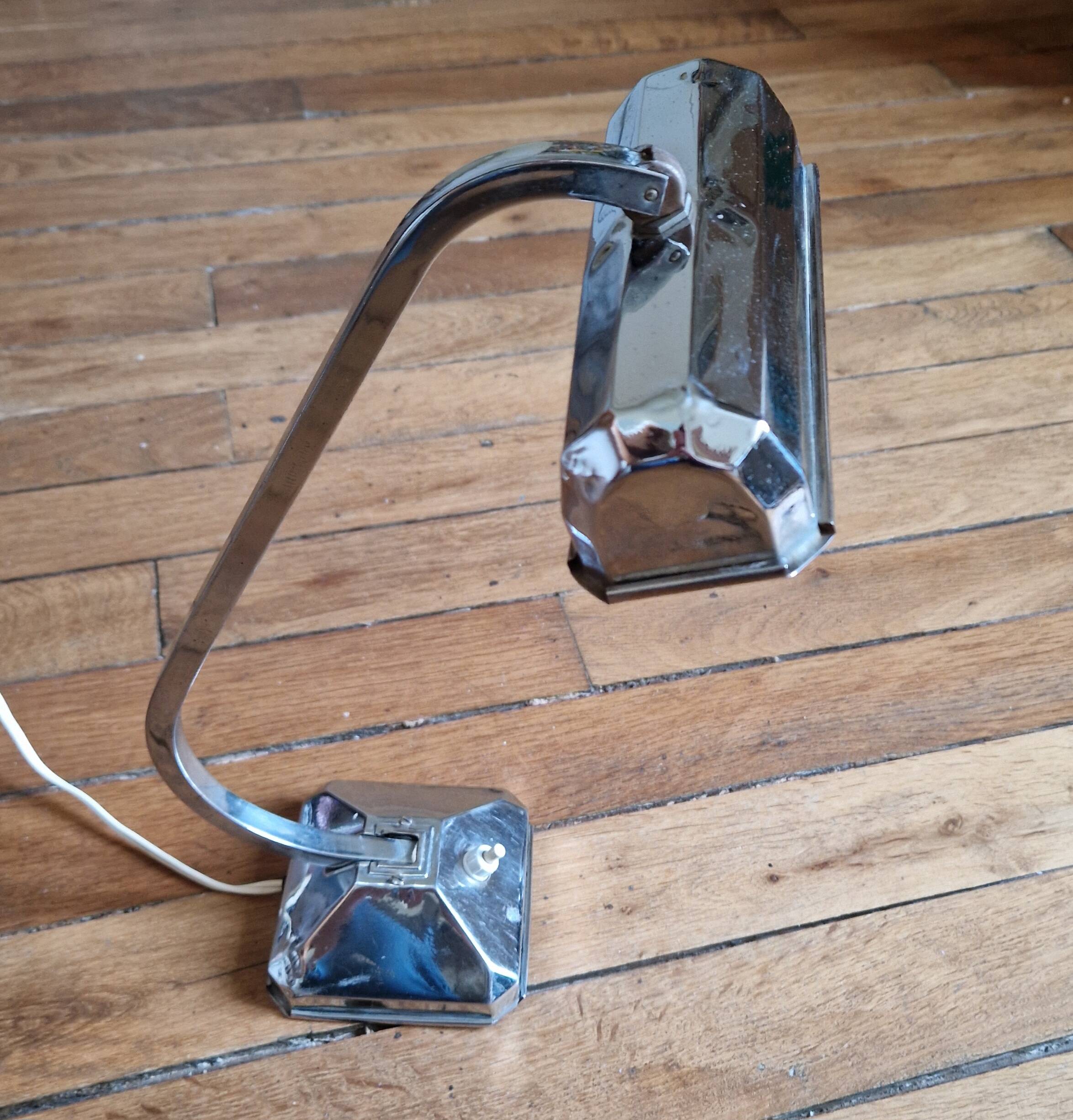 Pirouette art deco desk lamp, 1930s, chrome-plated metal