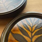 Set of 6 ceramic plates-model Ultima-Mikasa-Made in Japan-70s