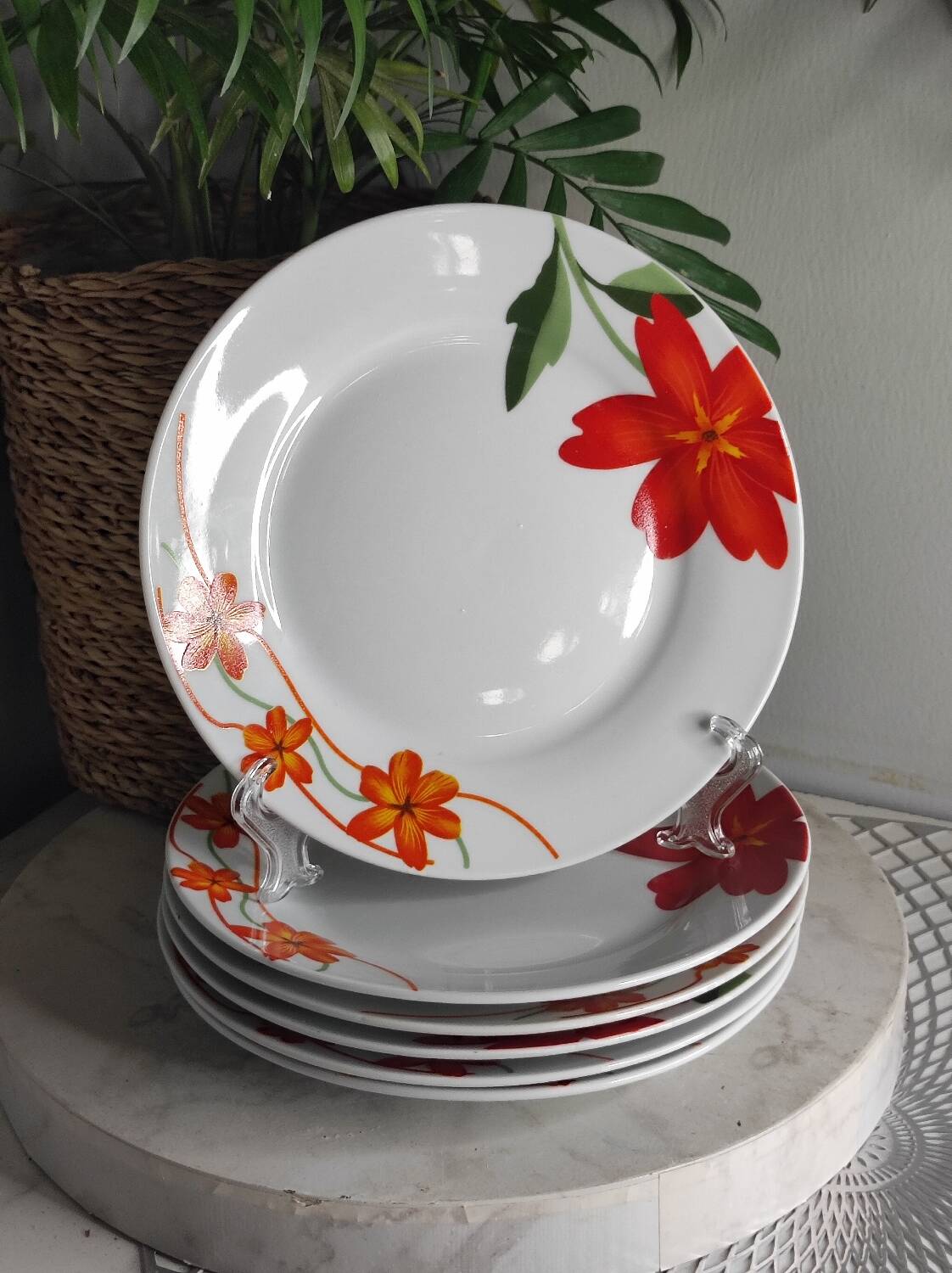 Porcelain floral dessert plates