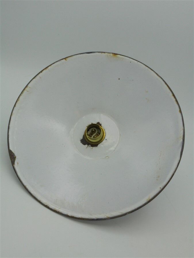 Swan collar wall sconce and enamelled sheet metal