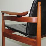 Finn Juhl model 192 in Teak, leather for France & Daverkosen