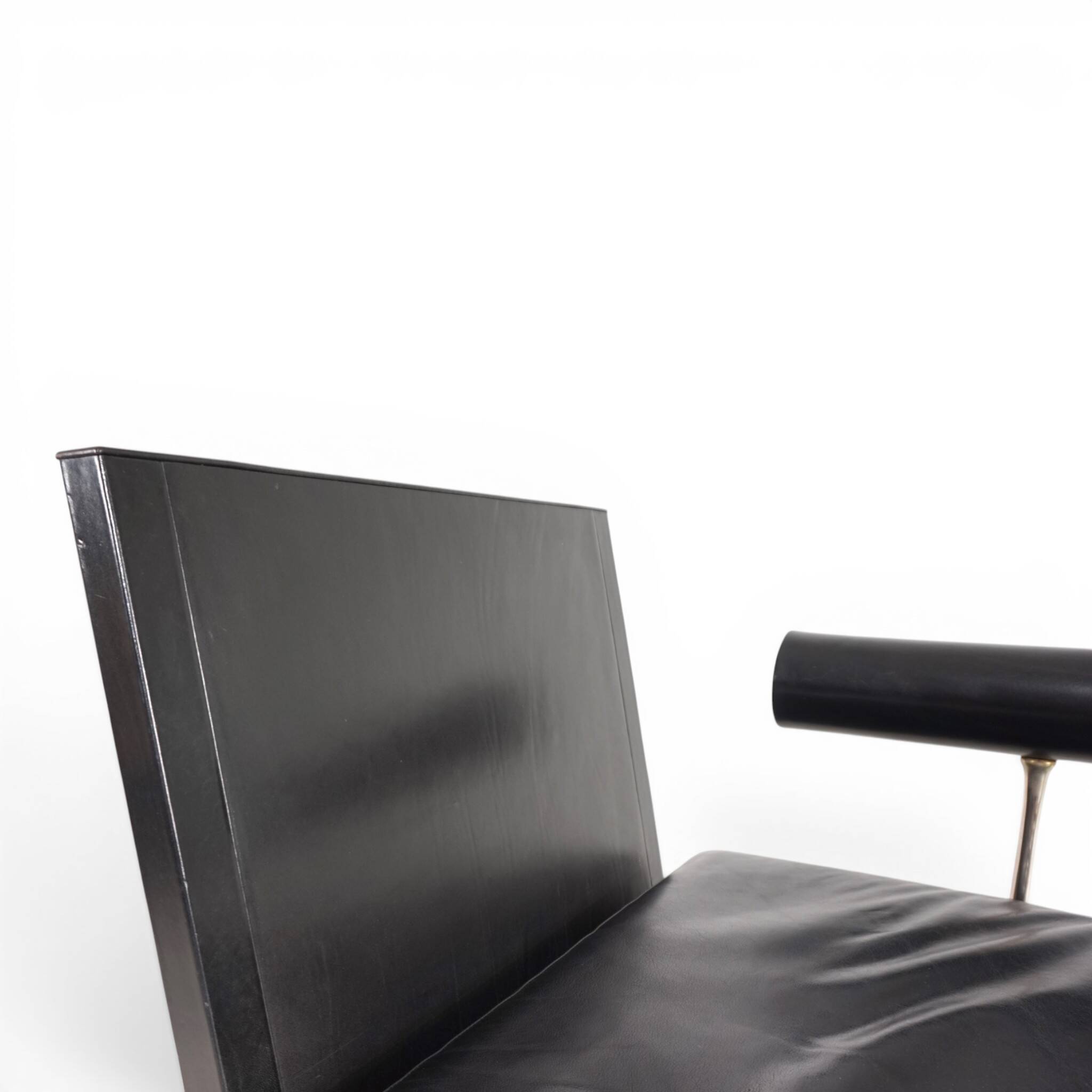 B&B Italia Baisity Leather Chaise Lounge / Daybed by Antonio Citterio, 1980