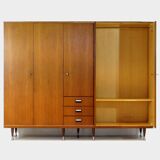 Vintage mid century modern Scandinavian 5-door wardrobe in teak, 1960s