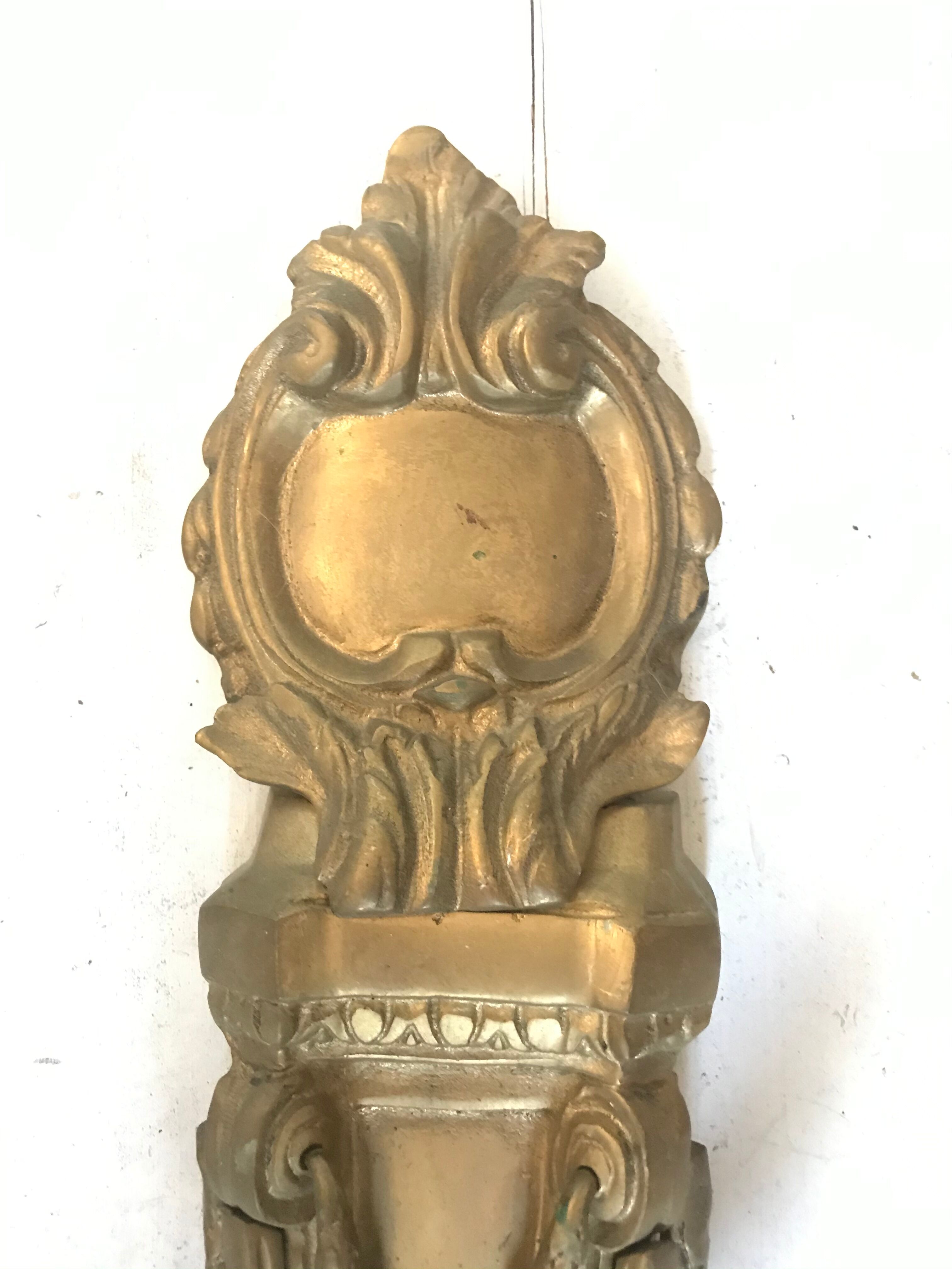 Pair of bronze castle appliques 55cm