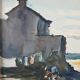 André Duculty (1912-1990) Watercolor on paper "Beachside, probably in Finistère" Signed