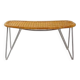 Vintage wicker stool / footstool with gray metal hairpin legs - Ikea