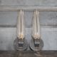 Pair of wall lights, vintage wall lamp, green patina brass wall sconce.