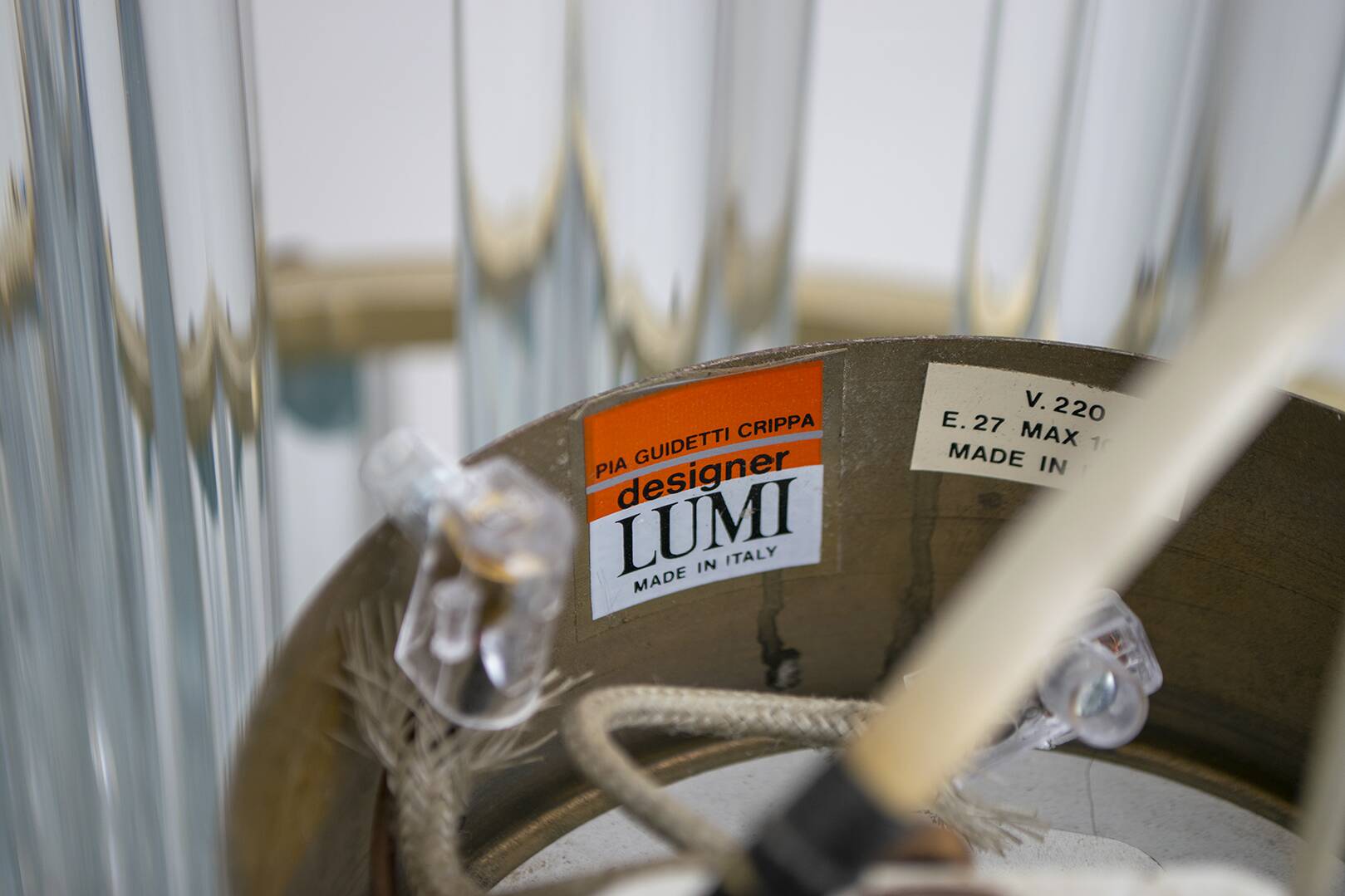 Pia Guidetti Crippa Mid-Century Modern Italian Murano Chandelier for Lumi