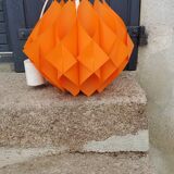 Suspension lamp by Lars Schioler butterfly model Hoyrup Light plastic editor orange 1968
