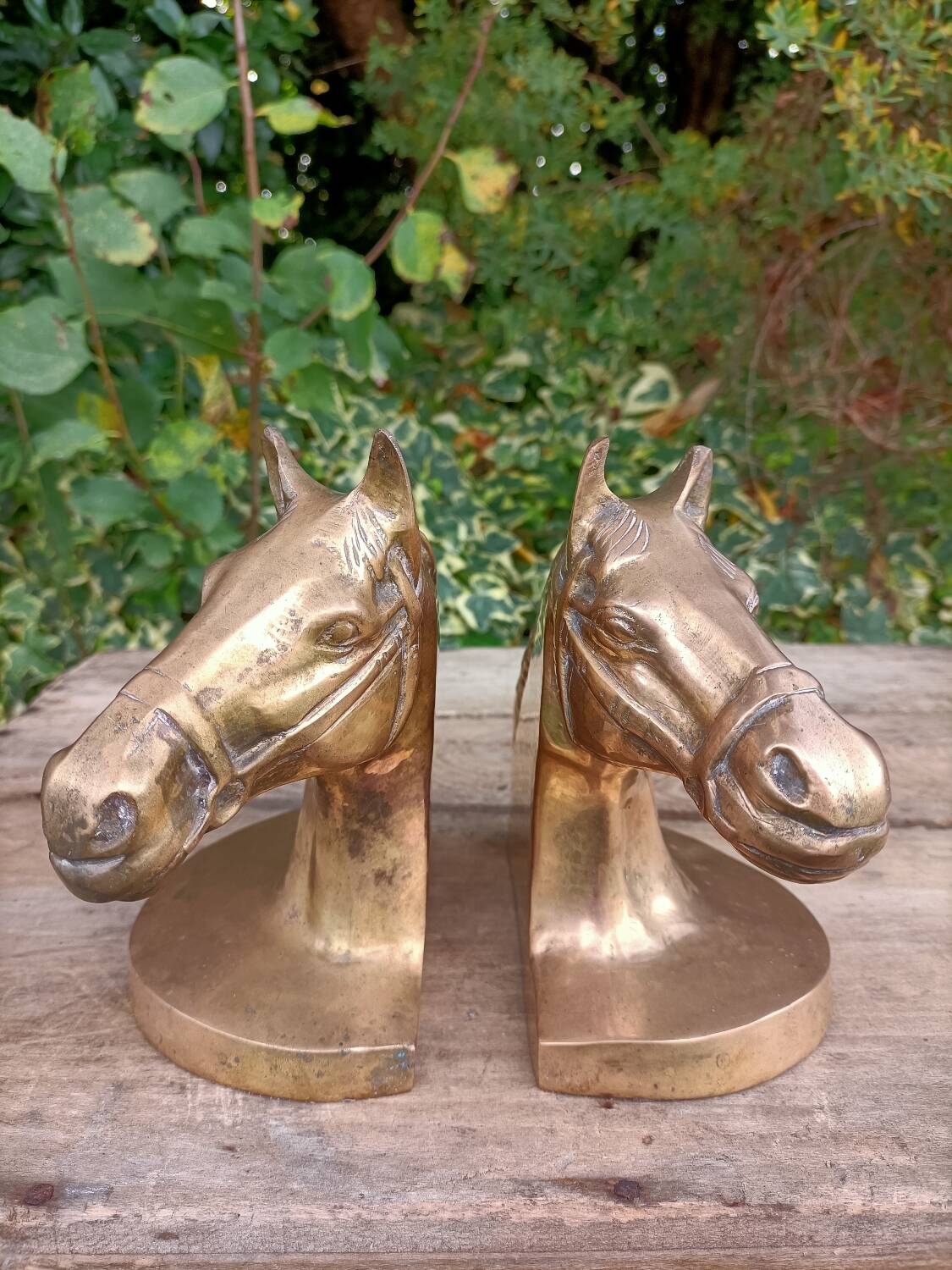 Serres Livres Laiton Cheval Vintage