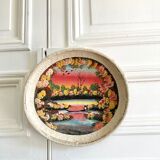 Painted basket for wall decoration