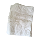 Tablecloth rectangular white cotton embroidered