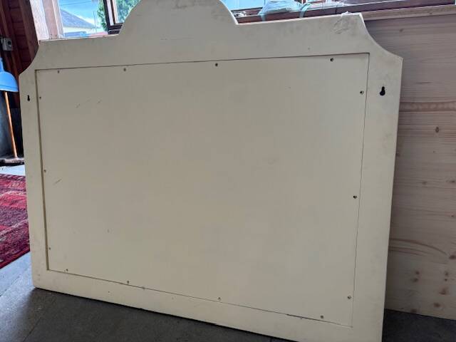 Large antique mirror Maison Fournier in white marble – 137 x 115 cm