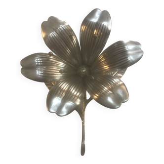 Cendrier fleur métal laiton 1970 Italie