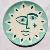 Set of 6 matching plates to hand-painted enamelled ceramic dinner