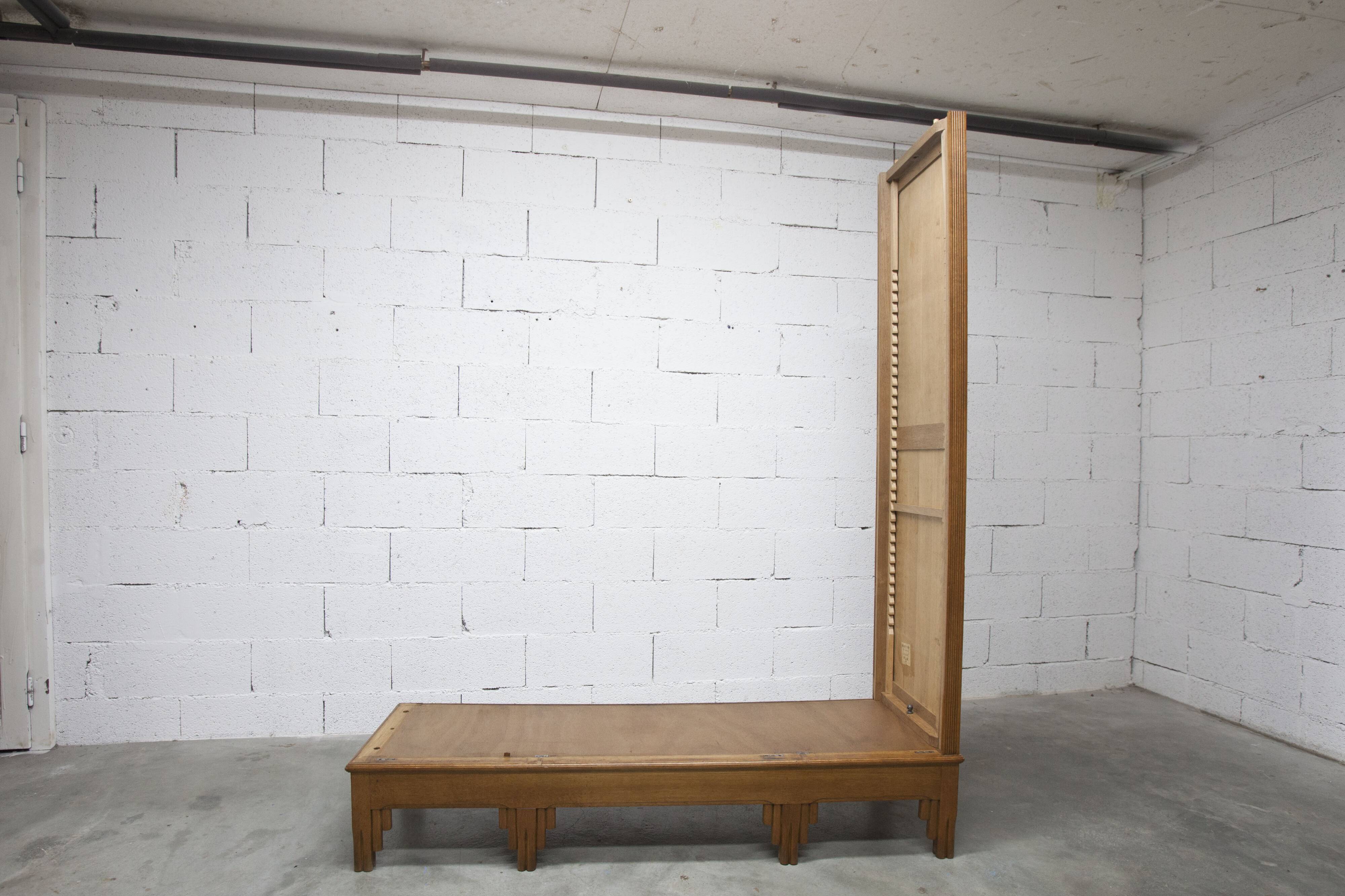 Art Deco carved oak wardrobe - Flemish workshop circa 1930