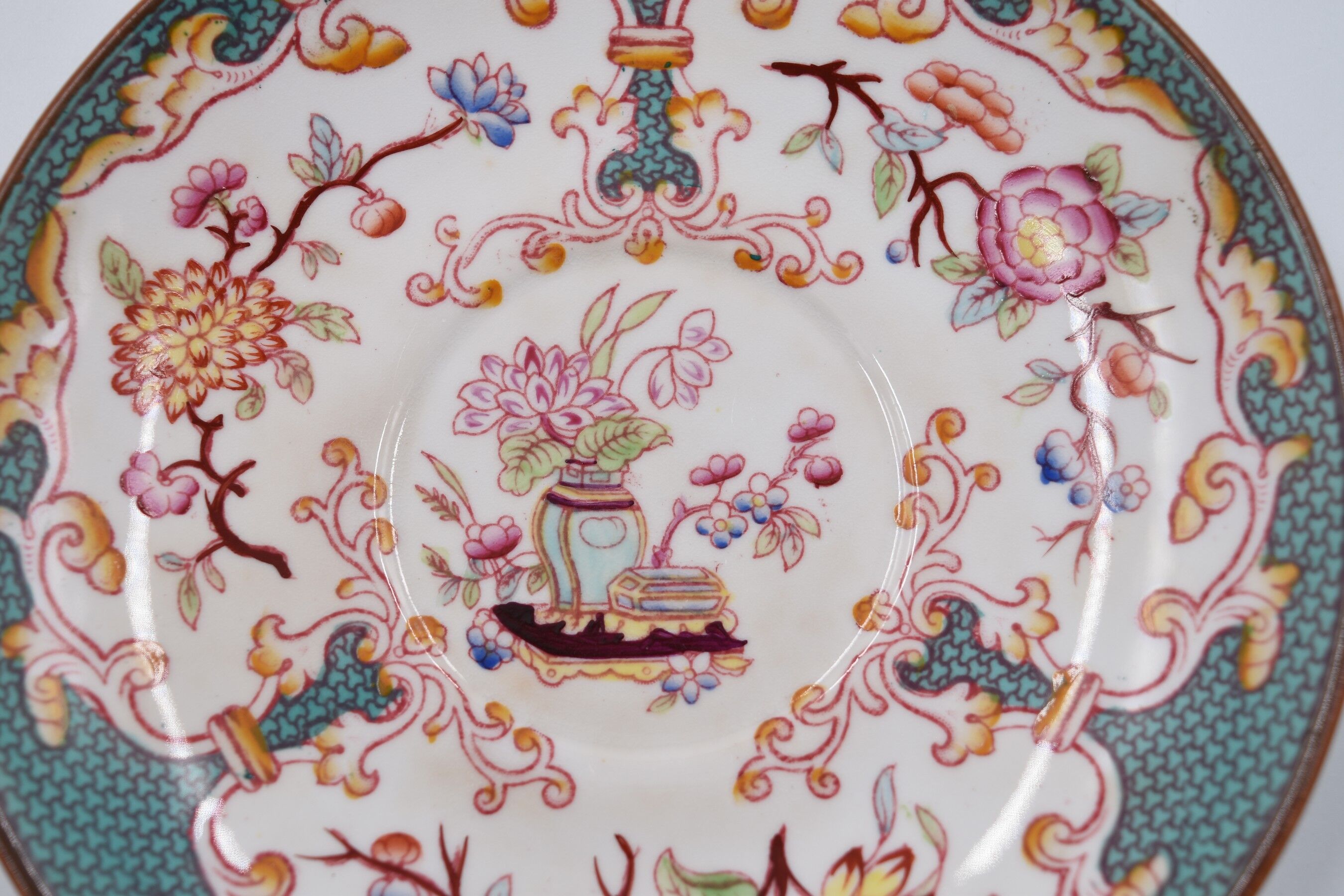 Cup and under cup Sarreguemines décor Minton n°248