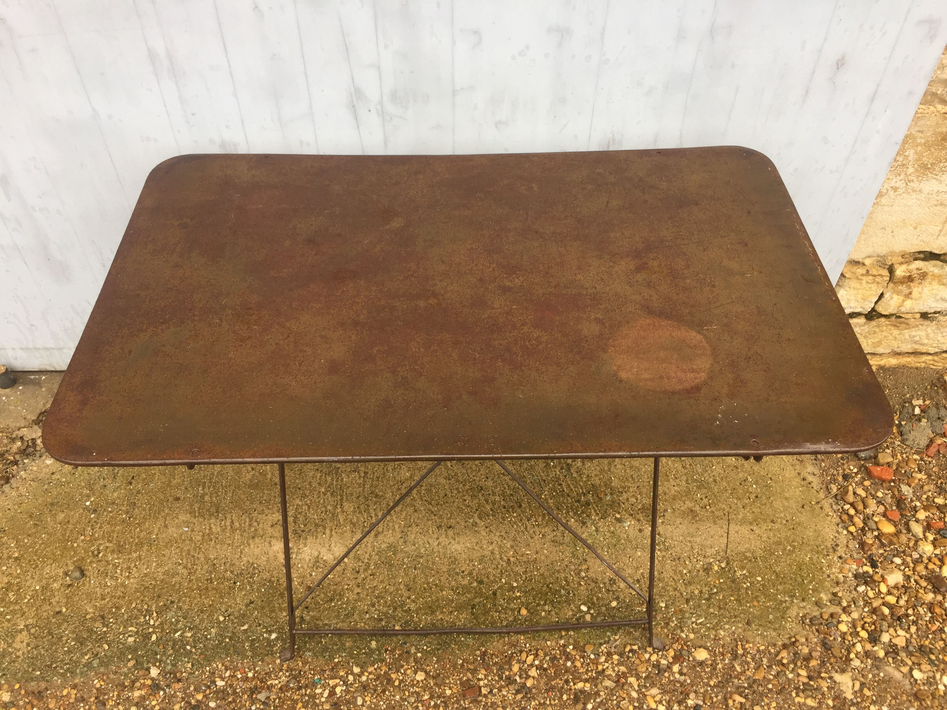 Folding iron garden table