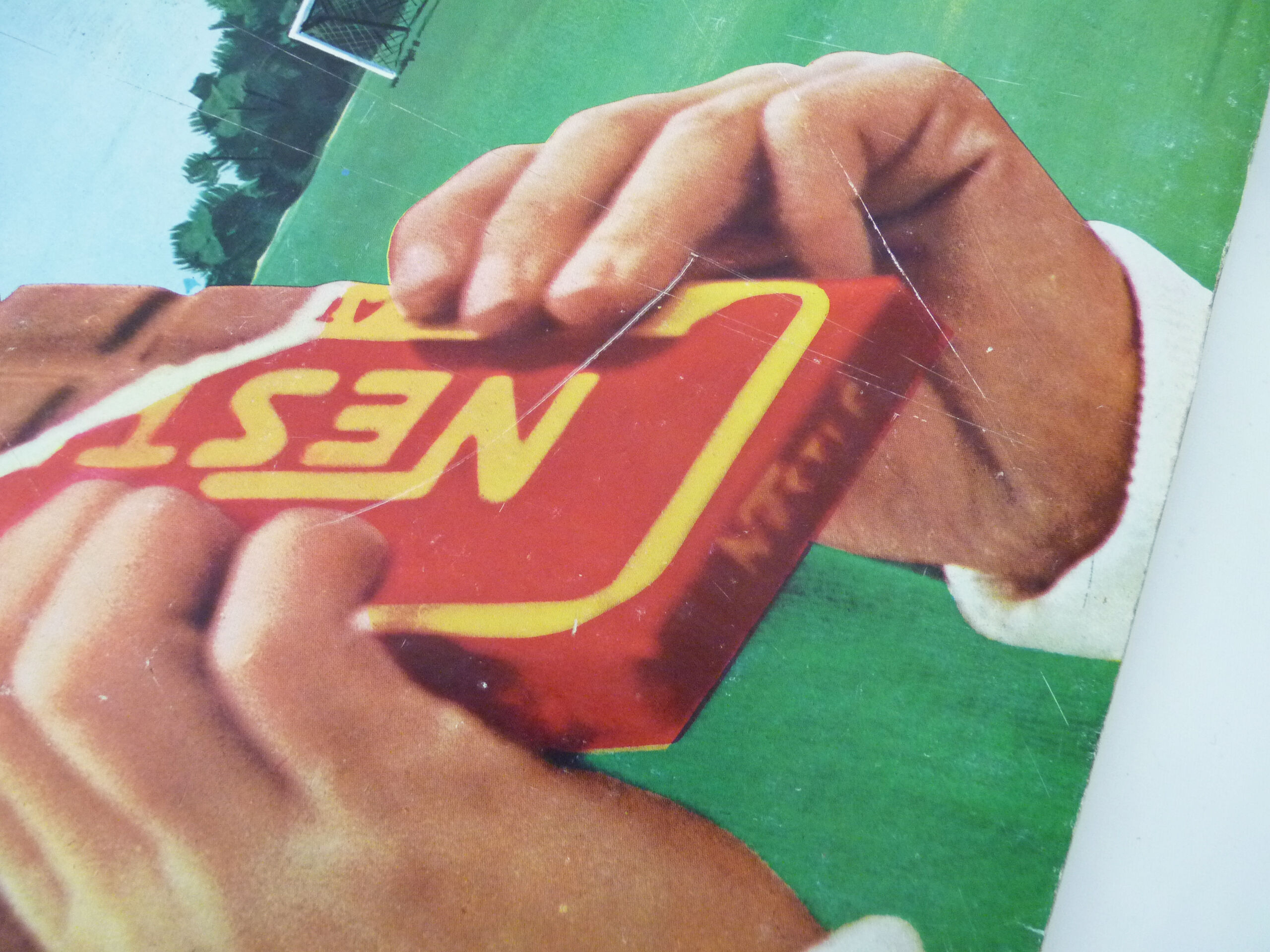 Old double-sided cardboard poster Nestlé Milk Chocolate. Year 60