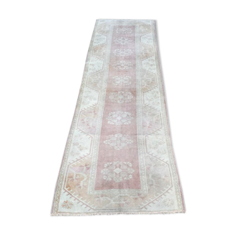 Handmade muted oushak hallway runner 280 X 85 cm