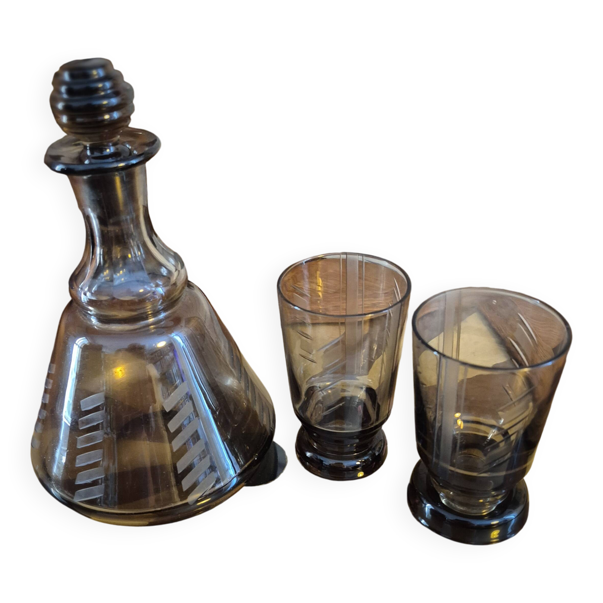 Art Deco carafe and glass from the 1930s vintage
