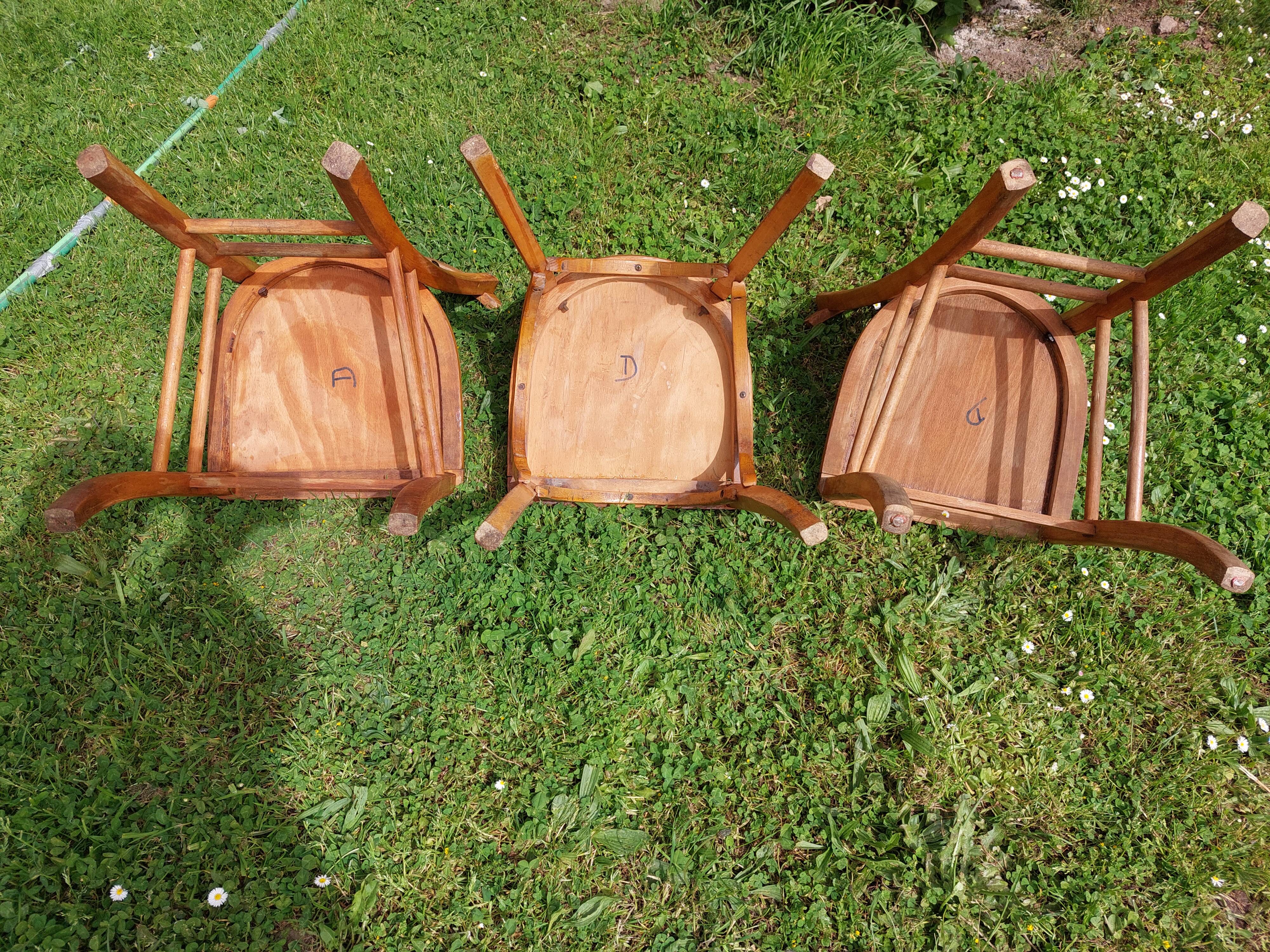 6 sanded bistro chairs