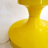 1960s globe table lamp, yellow metal base