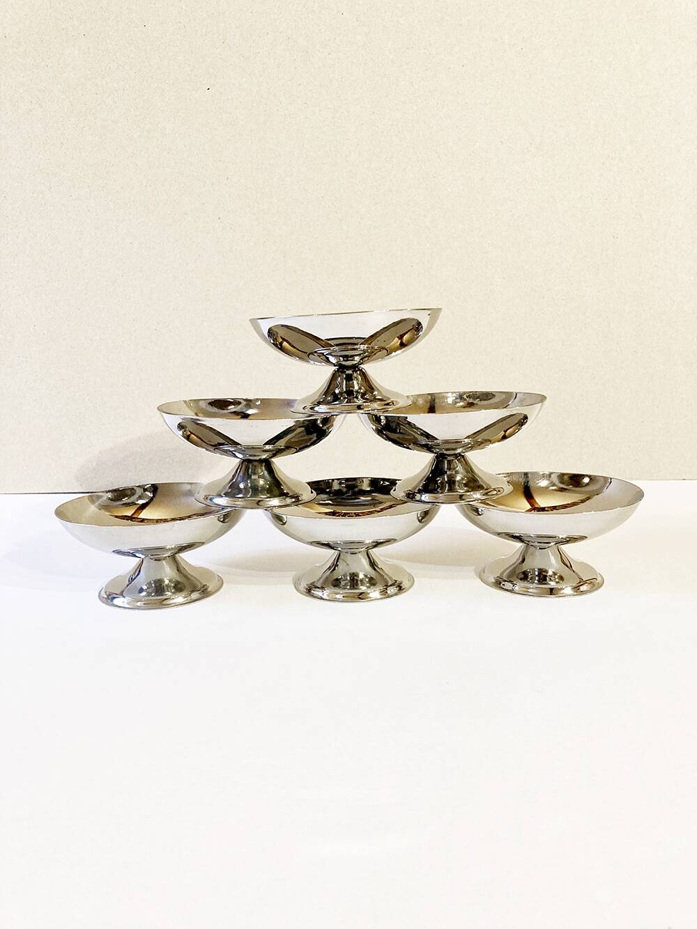 Guy Degrenne ice cream cups, 1970s-1980s